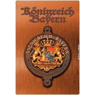 Schild Wappen "Königreich Bayern Kupferoptik" 20 x 30 cm Blechschild