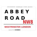 Schild "Abbey Road NW8 weiß" 20 x 30 cm...