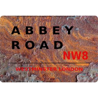 Schild "Abbey Road NW8 Steinoptik" 20 x 30 cm Blechschild
