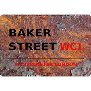 Schild "Baker Street WC1 Steinoptik" 20 x 30 cm Blechschild