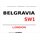 Schild "Belgravia SW1 weiß" 20 x 30 cm Blechschild