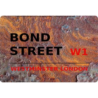 Schild "Bond Street W1 Steinoptik" 20 x 30 cm Blechschild