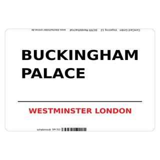 Schild "Buckingham Palace weiß" 20 x 30 cm Blechschild
