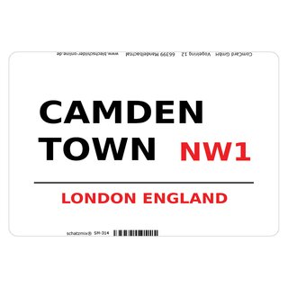 Schild "Camden Town NW1 weiß" 20 x 30 cm Blechschild