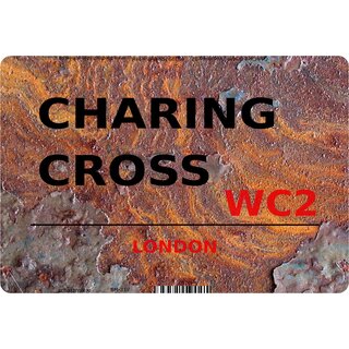Schild Charing Cross WC2 Steinoptik 20 x 30 cm Blechschild