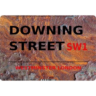 Schild "Downing Street SW1 Steinoptik" 20 x 30 cm Blechschild