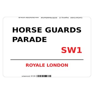 Schild Horse Guards Parade SW1 weiß 20 x 30 cm Blechschild