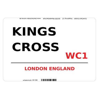 Schild Kings Cross WC1 weiß 20 x 30 cm Blechschild