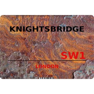 Schild Knightsbridge SW1 Steinoptik 20 x 30 cm Blechschild