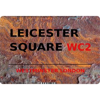 Schild Leicester Square WC2 Steinoptik 20 x 30 cm Blechschild