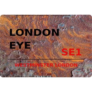 Schild London Eye SE1 Steinoptik 20 x 30 cm Blechschild