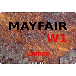 Schild Mayfair W1 Steinoptik 20 x 30 cm Blechschild