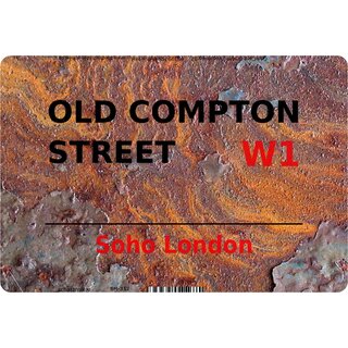Schild Old Compton Street W1 Steinoptik 20 x 30 cm Blechschild