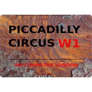 Schild Piccadilly Circus W1 Steinoptik 20 x 30 cm Blechschild