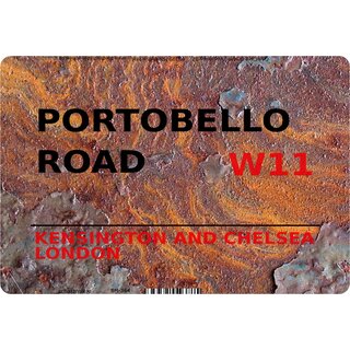 Schild Portobello Road W11 Steinoptik 20 x 30 cm Blechschild