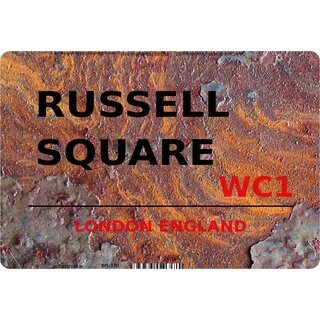 Schild Russel Square WC1 Steinoptik 20 x 30 cm Blechschild