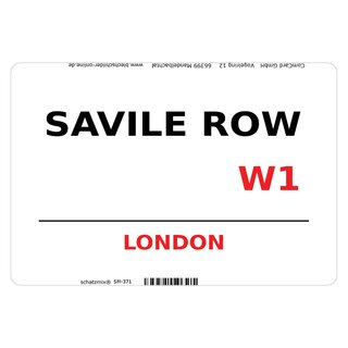 Schild Savile Row W1 weiß 20 x 30 cm Blechschild