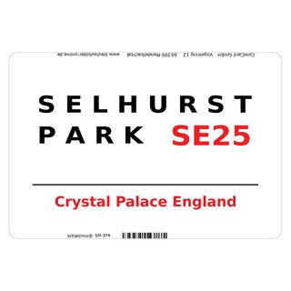 Schild Selhurst Park SE25 weiß 20 x 30 cm Blechschild