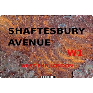 Schild Shaftesbury Avenue W1 Steinoptik 20 x 30 cm Blechschild