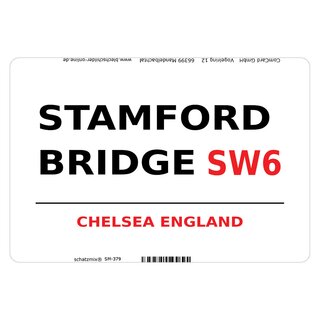 Schild Stamford Bridge SW6 weiß 20 x 30 cm Blechschild