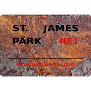 Schild St. James Park NE1 Steinoptik 20 x 30 cm Blechschild