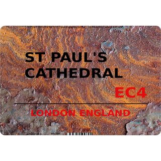 Schild St Paul´s Cathedral EC4 Steinoptik 20 x 30 cm Blechschild