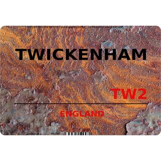 Schild Twickenham TW2 Steinoptik 20 x 30 cm Blechschild