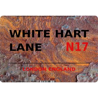 Schild White Hart Lane N17 Steinoptik 20 x 30 cm Blechschild