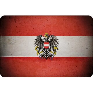 Schild "Österreich National Flagge" 20 x 30 cm Blechschild