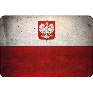 Schild "Polen National Flagge" 20 x 30 cm Blechschild