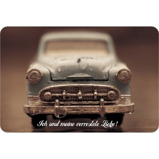 Schild Spruch "meine verostetet Liebe - Trabbi" 20 x 30 cm Blechschild