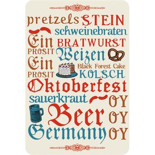 Schild Spruch "Oktoberfestspezialitäten" 20 x 30 cm Blechschild