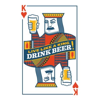 Schild Spruch "Live Like a King, Drink Beer" 20 x 30 cm Blechschild