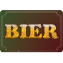 Schild Spruch "BIER" 20 x 30 cm Blechschild