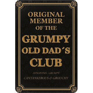 Schild Spruch Grumpy old Dads Club 20 x 30 cm Blechschild