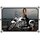 Schild Spruch "weißes Motorrad - dunkelhaarige Frau" 20 x 30 cm Blechschild