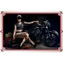 Schild Spruch schwarzes Motorrad - tätoowierte Frau 20 x...