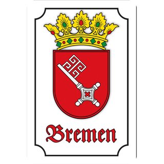 Schild Wappen "Bremen" 20 x 30 cm Blechschild