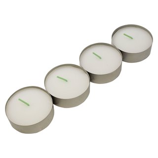 Maxi Teelichter weiß mit Metallhülle 4 Stück / Pack ca....