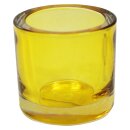 Kerzenhalter "Jumbo" gelb (safran) für Teelichter ca. (ØxH) 60 x 60 mm