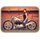 Schild Vintage "Rockabilly Frau auf Motorrad" 20 x 30 cm Blechschild