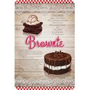 Schild "Brownie Rezept" 20 x 30 cm Blechschild