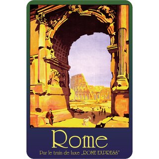 Schild Stadt Rome - Par le train de luxe -ROME EXPRESS- 20 x 30 cm Blechschild