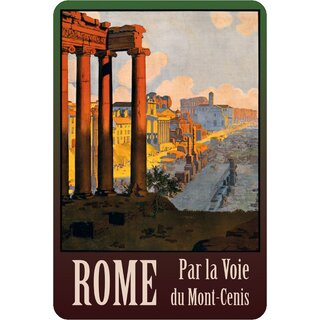 Schild Stadt "Rome - Par la Voie du Mont - Cenis" 20 x 30 cm Blechschild