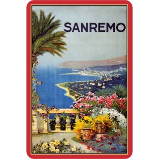 Schild Stadt Sanremo 20 x 30 cm Blechschild
