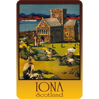 Schild Stadt "Iona - Scotland" 20 x 30 cm Blechschild