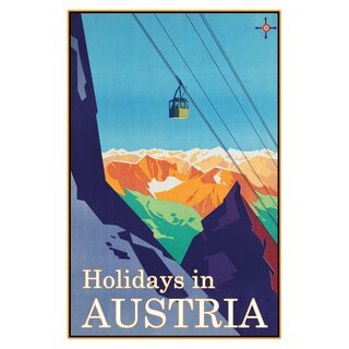 Schild Holidays in Austria 20 x 30 cm Blechschild