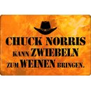 Schild Spruch "Chuck Norris kann Zwiebeln Weinen...