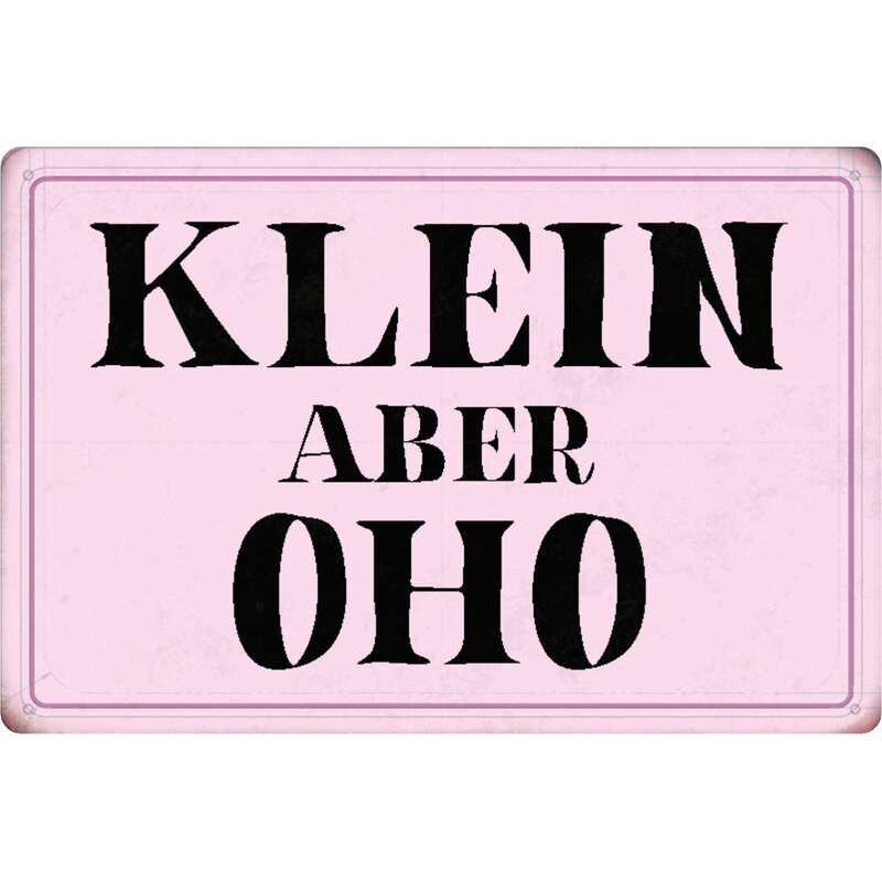 Schild Spruch &quot;Klein aber OHO&quot; 20 x 30 cm Blechschild, 7,99