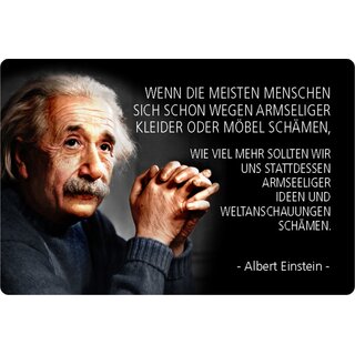 Schild Spruch "Menschen schämen, Ideen Weltanschauungen" Einstein 20 x 30 cm Blechschild